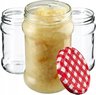 Zdjęcie produktu dla KADAX 20x Słoiki Na Przetwory 315ml Słoik Szklany Dżem miód + Zakrętki fi66