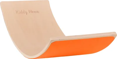 Produktbild von KiddyMoon Balance Board Balancieren Montessori Holzspielzeug Gleichgewicht Balancebrett Wackelbrett Für Babys Und Kinder, Filz/Orange/Natürlich