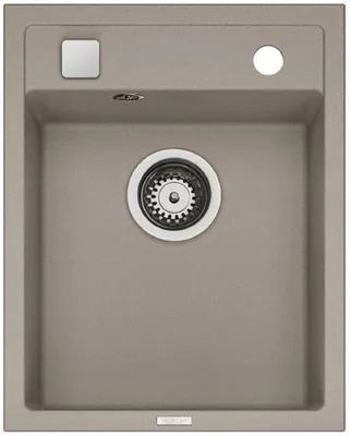 Produktbild von NABER Spüle ANGOLA 40 in CONCRETE mit Drehexcenterbedienung / Cin-Nagranit / Granitspüle