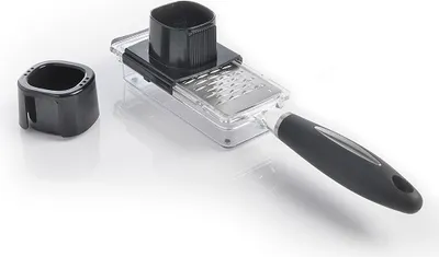 Image de Mastrad Râpe moyenne, Râpe de cuisine, Zesteur, Râpe manuelle, Plastique, Acier inoxydable, Noir, F21956