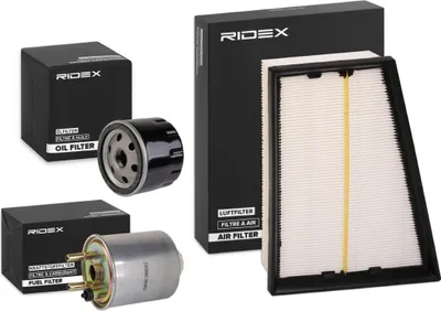 Produktbild von RIDEX Filterset Inspektionspaket Filtersatz für RENAULT KANGOO Express (FW0/1) KANGOO / GRAND KANGOO (KW0/1) LAGUNA III (BT0/1) KANGOO BE BOP (KW0/1)