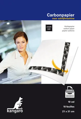 Immagine prodotto di kangaro K-7800492 kangaro Kohlepapier, DIN A4+, 100 Blatt, schwarz