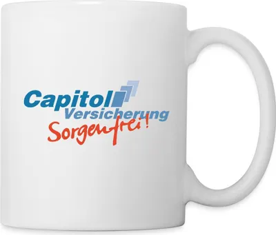 Produktbild von Spreadshirt Stromberg Capitol Versicherung Sorgenfrei Tasse, One size, Weiß