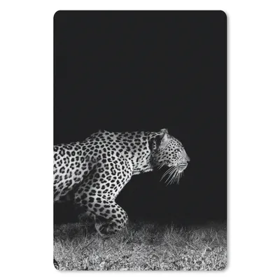 Produktbild von MuchoWow® Mauspad Mousepad Wildtiere - Leopard - Gras - Schwarz - Weiß 18x27 cm - Mousepads - Maus Mat - Pad - Mausunterlage