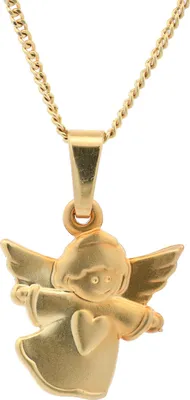 Produktbild von Anhänger Engel echt 333-8 Karat Gold mit vergoldeter Silberkette 45 cm