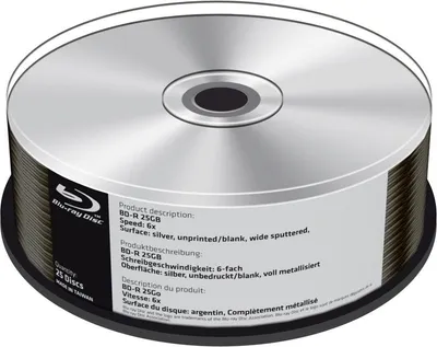 Immagine prodotto di MediaRange BD-R 25GB 6x unbedruckt 25pcs Cakebox