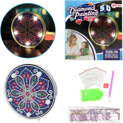 Obrázek produktu pro Toi-Toys 46656A - DIY - diamantová lampa - Mandala (5D) crystal diamond creative do-it-yourself