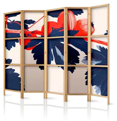 Produktbild von framed concept - Paravent Raumteiler aus Holz 225x172 cm, 5-teilig, einseitig, im orientalischen Stil