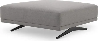 Produktbild von Casa Padrino Luxus Hocker Grau / Schwarz 108 x 108 x H. 41 cm - Sitzhocker - Fußhocker - Wohnzimmer Möbel - Luxus Kollektion
