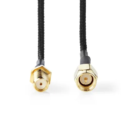 Produktbild von Nedis Antennenkabel - SMA-Buchse - SMA-Stecker - Vergoldet - 50 Ohm - Einzeln geschirmt - 0.50 m - Rund - Geflochten - Schwarz - Box