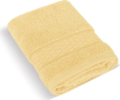 Zdjęcie produktu dla Ręcznik frotte 70x140cm w paski 450g jasnożółty