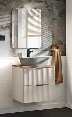 Produktbild von Waschplatz Set mit 60cm Waschtisch, 2-teilig, in kaschmir und Eiche, ADELAIDE-56-CASHMERE