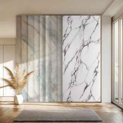 Produktbild von HEXIM Marmorplatten Optik 1 Stück 280x122 cm SPC Kunststoff Innen & Außenbereich Granit Steinoptik - Duschrückwand Küchenrückwand Spritzschutz Wandverkleidung (3,42 m² 2003) A-Serie