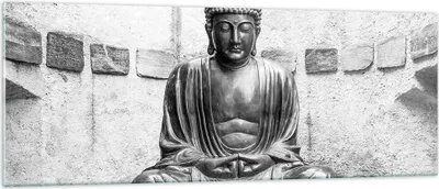 Produktbild von Bilder auf glas - Einteilig - Japanisch Buddha Statue - 140x50cm - Glasbilder - Wandbilder - Bilder - zum Aufhängen bereit - Wanddekoration aus Glas - Glas Bilder - Wandbild auf Glas - GAB140x50-4329
