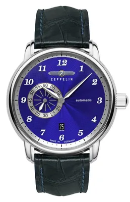Immagine prodotto di Orologio da uomo automatico, quadrante blu, in acciaio inossidabile - Modello Zeppelin: 8604-3