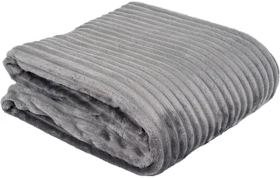 Produktbild von Flanell Mikrofaserdecke Kuscheldecke Decke Bettüberwurf Streifen, Größe: 150x200 cm, Farbe: Hellgrau