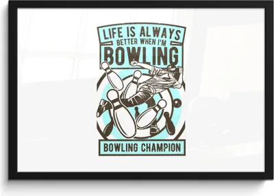 Produktbild von MuchoWow® MuchoWow® Gerahmtes Poster Bowling - Sport - Jahrgang 60x40 cm - Poster mit zchwarzem Bilderrahmen - Printing - Wanddeko Schlafzimmer