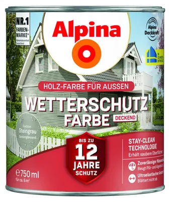 Produktbild von Alpina Wetterschutzfarbe 0,75 L steingrau
