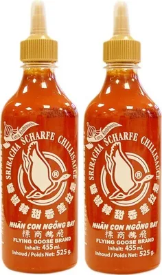 Produktbild von Doppelpack FLYING GOOSE Sriracha (2x 455ml) | Chili Sauce mit extra Knoblauch | Extra Garlic