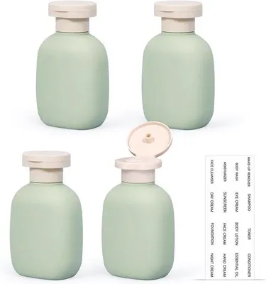 Produktbild von Famanu Reiseflasche 100 ml – Nachfüllbar und auslaufsicher, Kunststoff mit Klappverschluss