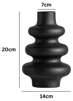 Immagine prodotto di Vaso in Vetroceramica, nero, di forma rotonda, ideale per il soggiorno