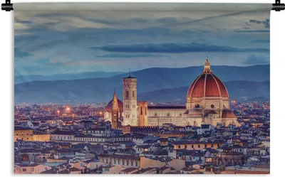 Produktbild von MuchoWow® Wandteppich Wandbehang Florenz - Kathedrale - Sonne 90x60 cm Tapisserie Dekoration Wandtuch - Wandskulpturen - Bildteppich