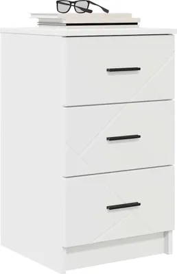 Obrázok produktu pre vidaXL Nočný stolík so zásuvkami Biely 38 x 38 x 66 cm Materiál na báze dreva