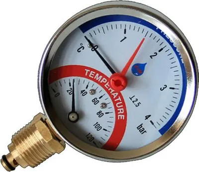 Produktbild von Thermomanometer 4 bar 120°C seitlicher Eingang 1/2”