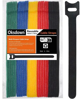 Obrázok produktu pre Klettové pásky, opakovane použiteľné, 50 kusov, viacfarebné, 150 mm x 12 mm, nylon