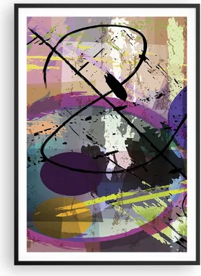 Produktbild von Gerahmtes Poster - Schwarzer Rahmen - Abstraktion modern - 70x100 cm - Wand Bild - Wanddeko - Wandbilder - Kunstposter - Wandposter - Bilderrahmen - Bilder - Kunstdruck - Wandbild - P2BPA70x100-3895