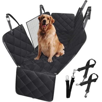 Produktbild von Tierdecke Autoschondecke Hund Rücksitz mit Seitenschutz Kratzfest Autodecke Hundematte Auto, Hunde Autositz 147x137cm (Schwarz)