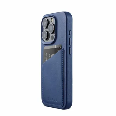 Obrázok produktu pre Mujjo Wallet Leather Case, Ochranný obal, Apple, iPhone 15 Pro, 15,5 cm (6.1"), Modrá
