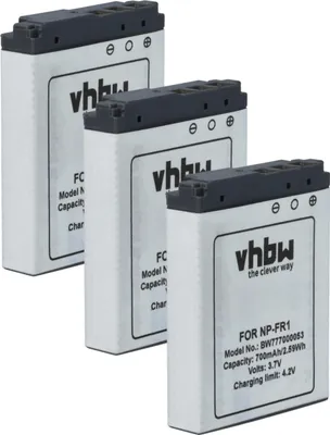 Produktbild von vhbw 3x Akku kompatibel mit Sony Cybershot DSC-V3 Kamera (700 mAh, 3,6 V, Li-Ion)