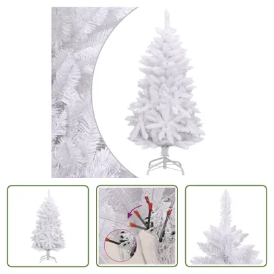 Produktbild von The Living Store Künstlicher Weihnachtsbaum Klappbar mit Ständer Weiß 120 cm