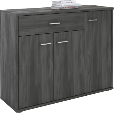 Produktbild von Sideboard ESTELLE Mehrzweckschrank, Esche grau mit 3 Türen und 1 Schublade, 88 cm breit