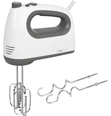 Produktbild von Clatronic Mixer mit kraftvollen 400 Watt-Motor | Handmixer mit Turbostufe & 5 Geschwindigkeitsstufen | inkl. spülmaschinengeeigneten Edelstahlquirle und -knethaken | HM 3775