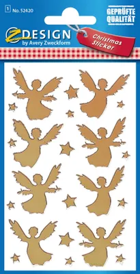 Produktbild von Zweckform Weihn.Schmucketikett Engel 52420 gold
