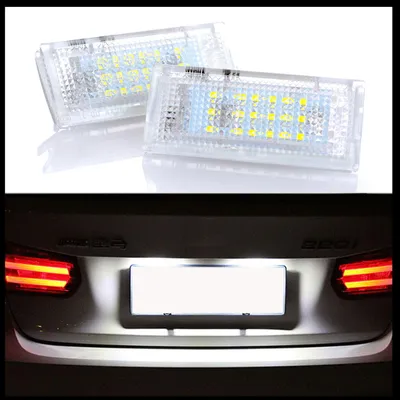 Obrázek produktu pro LED osvětlení státních poznávacích značek, prémiová kvalita, pro modely BMW E46: limuzína, kombi, kombi (Touring) a hatchback (Compact)
