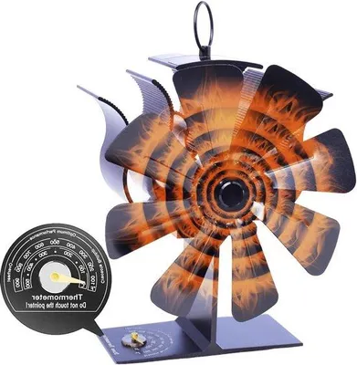 Immagine prodotto di Ventilatore a 8 pale per una distribuzione efficiente del calore, nero, per caminetti e stufe