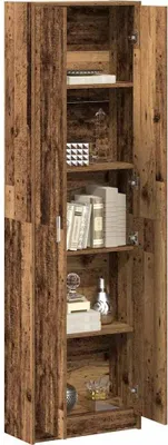 Produktbild von Möbel Kleiderschrank - Schwebetürenschrank - praktischem Design - mit Regal Altholz 55x25x189 cm Holzwerkstoff Top3687173