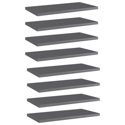 Produktbild von Möbel Bücherregal-Bretter 8 Stk. Hochglanz-Grau 40x20x1,5 cm - Wandregale 805153