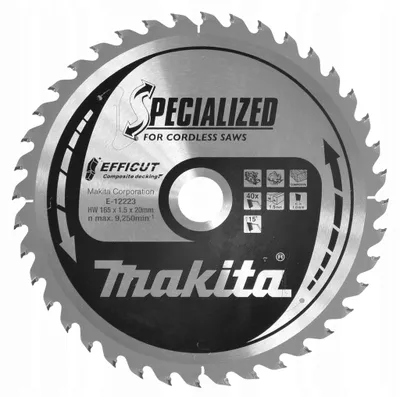 MAKITA Kreissägeblatt 165x20x1,0x40Z EFFICUT MAKITA Kreissägeblatt 165x20 mm 40 Zähne EFFICUT für Holz und Komposit