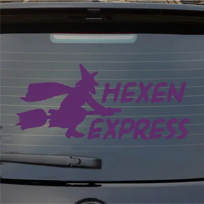 Produktbild von Heckscheibenaufkleber Hexen Express 54x24 cm Lila Auto Aufkleber Sticker