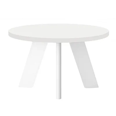 Zdjęcie produktu dla Stolik kawowy LEX o średnicy 60 cm, minimalistyczny i ponadczasowy - biały
