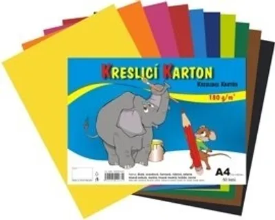 Productafbeelding van Gekleurd karton - A4 formaat / 12 kleuren x 5 vellen