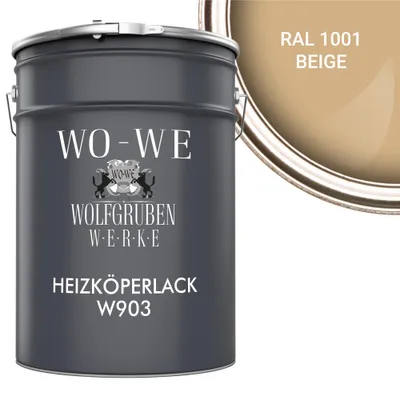 Produktbild von Heizkörperlack Heizungsfarbe Heizkörperfarbe W903 Beige RAL 1001 - 5L
