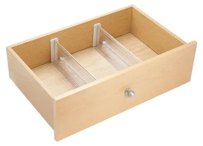 Immagine prodotto di Divisorio per cassetti, set di 2, estraibile, trasparente, in plastica - iDesign | Linus