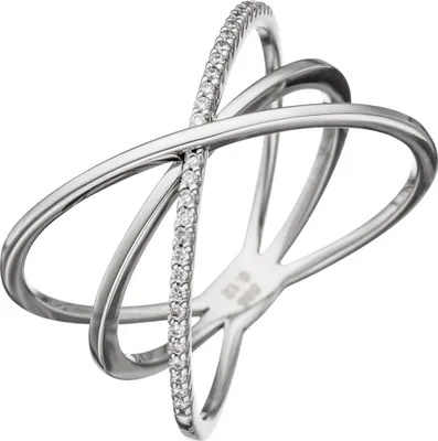 Produktbild von Breiter Ring 30 Diamanten Brillanten 585 Gold Weißgold Diamantring Innenumfang 58mm  Ø18.5mm