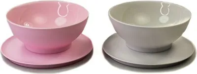 Obrázok produktu pre TUPPERWARE Allegra Shine Dessert Bowl 275 ml sivá + ružová s trblietkami Dessert Bowl + utierka na umývanie