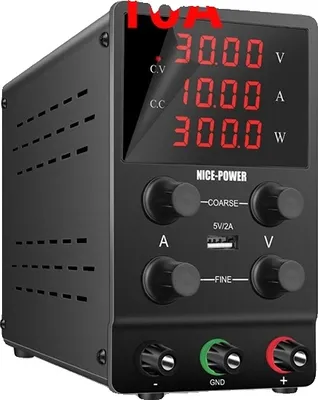 Obrázok produktu pre Napájací zdroj DC, nastaviteľné napätie do 30 V, maximálny prúd 10 A, (30V10A)čierna